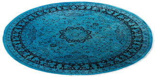 Fine Vibrance, One-of-a-Kind Hand-Knotted Area Rug - Blue, 8' 1" x 8' 2" - Solo Rugs