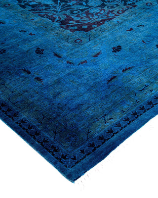 Fine Vibrance, One-of-a-Kind Hand-Knotted Area Rug - Blue, 9' 1" x 12' 4" - Solo Rugs