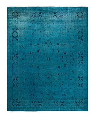 Fine Vibrance, One-of-a-Kind Hand-Knotted Area Rug - Blue, 9' 2" x 11' 8" - Solo Rugs