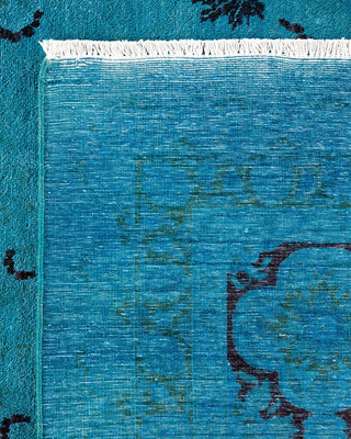 Fine Vibrance, One-of-a-Kind Hand-Knotted Area Rug - Blue, 9' 2" x 11' 8" - Solo Rugs