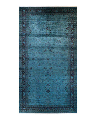 Fine Vibrance, One-of-a-Kind Hand-Knotted Area Rug - Blue, 9' 2" x 17' 8" - Solo Rugs