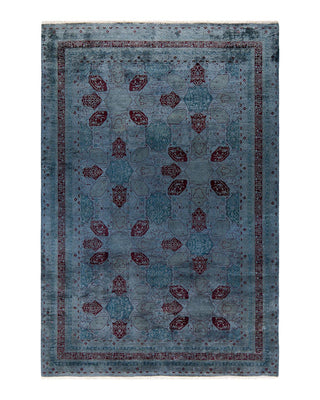 Fine Vibrance, One-of-a-Kind Hand-Knotted Area Rug - Gray, 6' 2" x 9' 0" - Solo Rugs