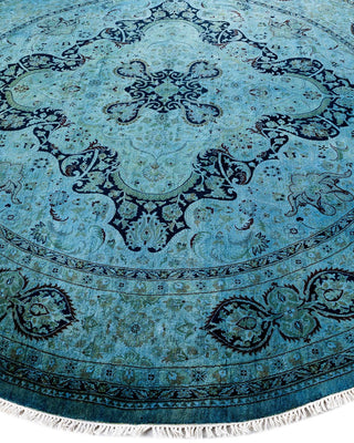 Fine Vibrance, One-of-a-Kind Hand-Knotted Area Rug - Gray, 7' 1" x 7' 1" - Solo Rugs