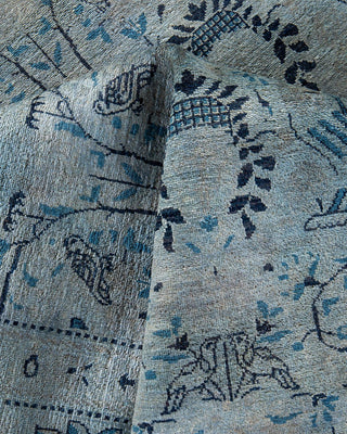 Fine Vibrance, One-of-a-Kind Hand-Knotted Area Rug - Gray, 8' 1" x 10' 2" - Solo Rugs