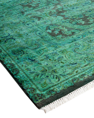 Fine Vibrance, One-of-a-Kind Hand-Knotted Area Rug - Green, 10' 1" x 10' 4" - Solo Rugs