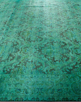 Fine Vibrance, One-of-a-Kind Hand-Knotted Area Rug - Green, 10' 1" x 10' 4" - Solo Rugs