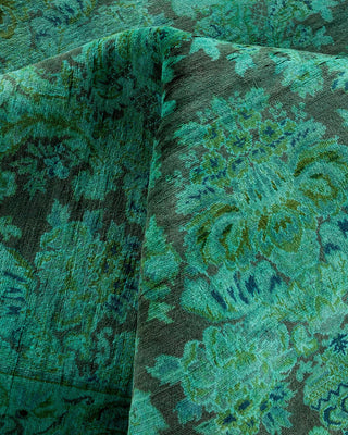 Fine Vibrance, One-of-a-Kind Hand-Knotted Area Rug - Green, 10' 1" x 10' 4" - Solo Rugs