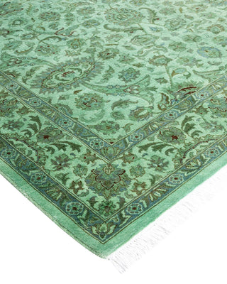 Fine Vibrance, One-of-a-Kind Hand-Knotted Area Rug - Green, 4' 3" x 6' 4" - Solo Rugs