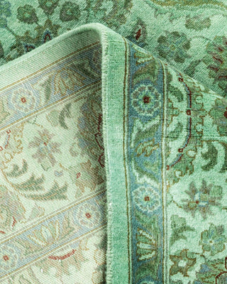 Fine Vibrance, One-of-a-Kind Hand-Knotted Area Rug - Green, 4' 3" x 6' 4" - Solo Rugs