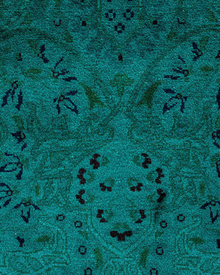 Fine Vibrance, One-of-a-Kind Hand-Knotted Area Rug - Green, 6' 1" x 6' 1" - Solo Rugs