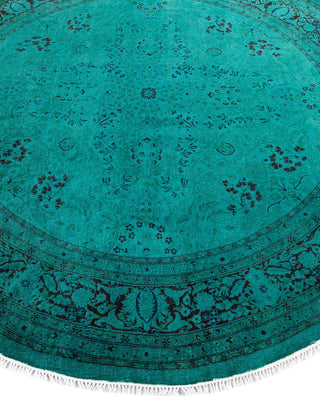 Fine Vibrance, One-of-a-Kind Hand-Knotted Area Rug - Green, 6' 1" x 6' 1" - Solo Rugs