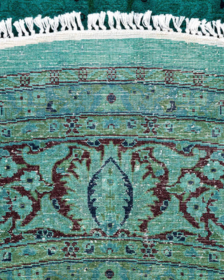 Fine Vibrance, One-of-a-Kind Hand-Knotted Area Rug - Green, 6' 1" x 6' 1" - Solo Rugs
