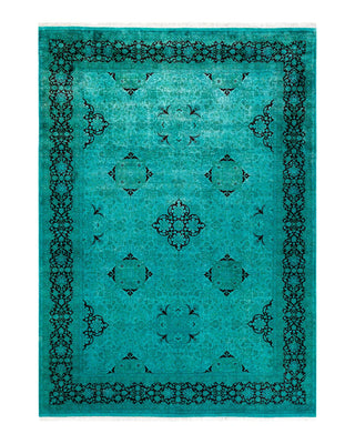 Fine Vibrance, One-of-a-Kind Hand-Knotted Area Rug - Green, 6' 1" x 9' 0" - Solo Rugs