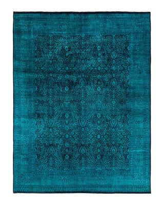 Fine Vibrance, One-of-a-Kind Hand-Knotted Area Rug - Green, 9' 1" x 11' 10" - Solo Rugs
