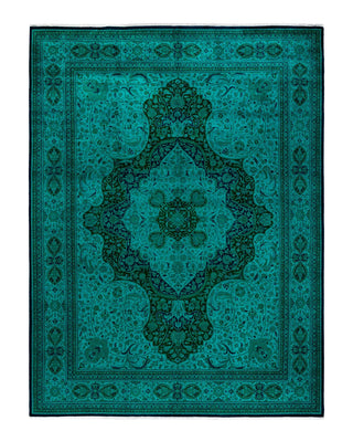 Fine Vibrance, One-of-a-Kind Hand-Knotted Area Rug - Green, 9' 2" x 12' 3" - Solo Rugs