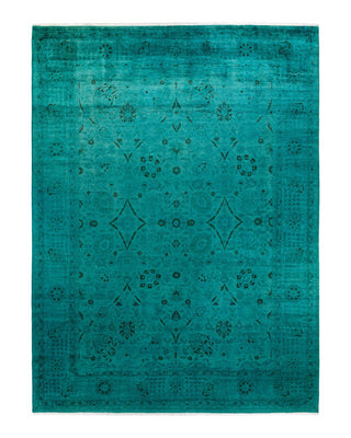 Fine Vibrance, One-of-a-Kind Hand-Knotted Area Rug - Green, 9' 2" x 12' 5" - Solo Rugs