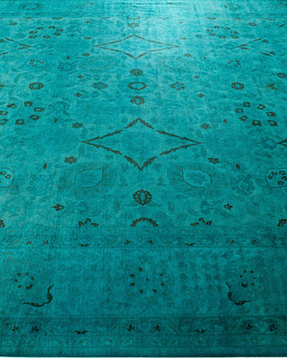 Fine Vibrance, One-of-a-Kind Hand-Knotted Area Rug - Green, 9' 2" x 12' 5" - Solo Rugs