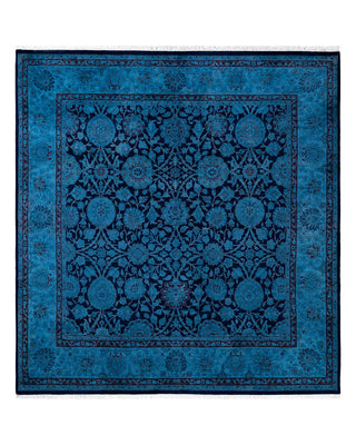 Fine Vibrance, One-of-a-Kind Hand-Knotted Area Rug - Navy, 6' 1" x 6' 3" - Solo Rugs
