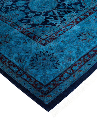 Fine Vibrance, One-of-a-Kind Hand-Knotted Area Rug - Navy, 6' 1" x 6' 3" - Solo Rugs