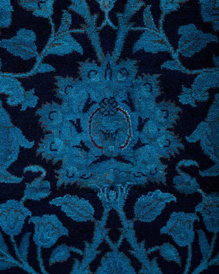 Fine Vibrance, One-of-a-Kind Hand-Knotted Area Rug - Navy, 6' 1" x 6' 3" - Solo Rugs