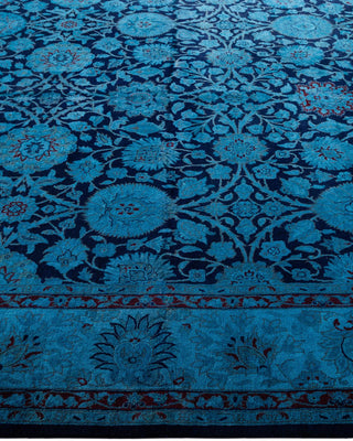 Fine Vibrance, One-of-a-Kind Hand-Knotted Area Rug - Navy, 6' 1" x 6' 3" - Solo Rugs