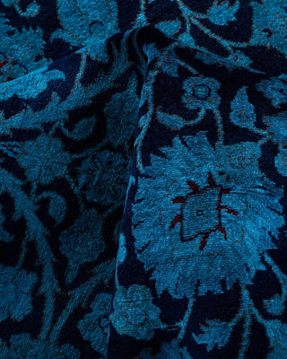 Fine Vibrance, One-of-a-Kind Hand-Knotted Area Rug - Navy, 6' 1" x 6' 3" - Solo Rugs