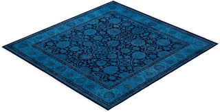 Fine Vibrance, One-of-a-Kind Hand-Knotted Area Rug - Navy, 6' 1" x 6' 3" - Solo Rugs
