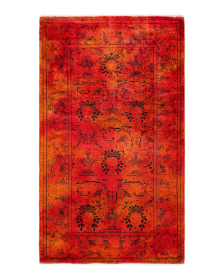 Fine Vibrance, One-of-a-Kind Hand-Knotted Area Rug - Orange, 3' 2" x 5' 4" - Solo Rugs