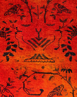 Fine Vibrance, One-of-a-Kind Hand-Knotted Area Rug - Orange, 3' 2" x 5' 4" - Solo Rugs