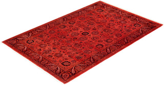 Fine Vibrance, One-of-a-Kind Hand-Knotted Area Rug - Orange, 4' 1" x 6' 4" - Solo Rugs
