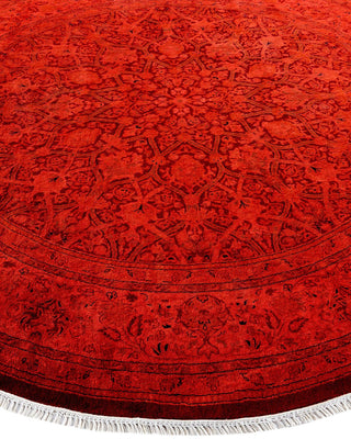 Fine Vibrance, One-of-a-Kind Hand-Knotted Area Rug - Orange, 6' 1" x 6' 1" - Solo Rugs