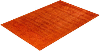 Fine Vibrance, One-of-a-Kind Hand-Knotted Area Rug - Orange, 6' 3" x 9' 3" - Solo Rugs