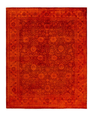 Fine Vibrance, One-of-a-Kind Hand-Knotted Area Rug - Orange, 8' 2" x 10' 4" - Solo Rugs