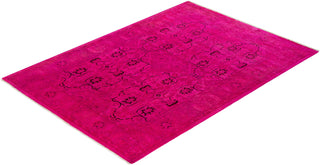 Fine Vibrance, One-of-a-Kind Hand-Knotted Area Rug - Pink, 4' 1" x 5' 10" - Solo Rugs