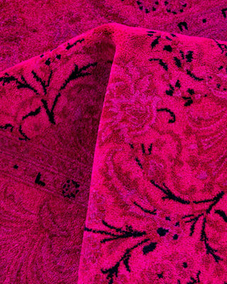 Fine Vibrance, One-of-a-Kind Hand-Knotted Area Rug - Pink, 5' 10" x 5' 10" - Solo Rugs