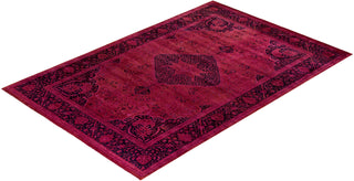 Fine Vibrance, One-of-a-Kind Hand-Knotted Area Rug - Pink, 6' 1" x 9' 2" - Solo Rugs