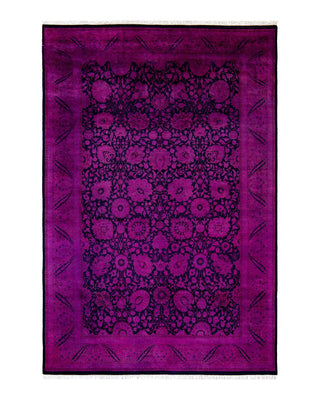Fine Vibrance, One-of-a-Kind Hand-Knotted Area Rug - Purple, 6' 2" x 9' 2" - Solo Rugs