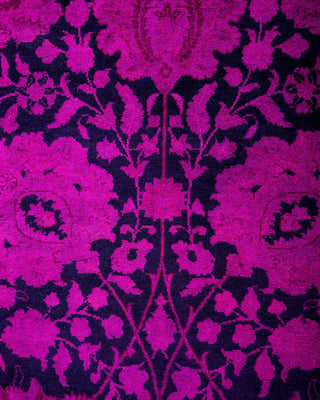 Fine Vibrance, One-of-a-Kind Hand-Knotted Area Rug - Purple, 6' 2" x 9' 2" - Solo Rugs