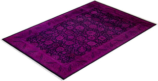 Fine Vibrance, One-of-a-Kind Hand-Knotted Area Rug - Purple, 6' 2" x 9' 2" - Solo Rugs