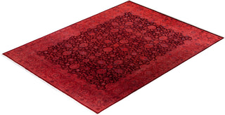 Fine Vibrance, One-of-a-Kind Hand-Knotted Area Rug - Red, 8' 2" x 10' 6" - Solo Rugs
