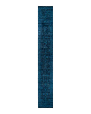 Fine Vibrance, One-of-a-Kind Hand-Knotted Runner Rug - Black, 2' 7" x 18' 9" - Solo Rugs