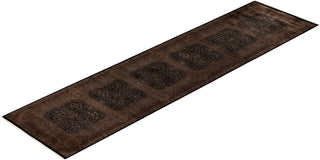 Fine Vibrance, One-of-a-Kind Hand-Knotted Runner Rug - Black, 3' 2" x 12' 4" - Solo Rugs
