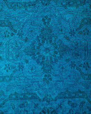 Fine Vibrance, One-of-a-Kind Hand-Knotted Runner Rug - Blue, 2' 5" x 12' 3" - Solo Rugs