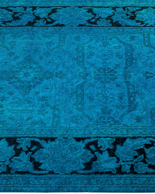 Fine Vibrance, One-of-a-Kind Hand-Knotted Runner Rug - Blue, 2' 5" x 12' 3" - Solo Rugs