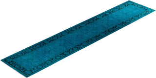 Fine Vibrance, One-of-a-Kind Hand-Knotted Runner Rug - Blue, 2' 5" x 12' 3" - Solo Rugs