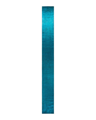 Fine Vibrance, One-of-a-Kind Hand-Knotted Runner Rug - Blue, 2' 6" x 23' 9" - Solo Rugs