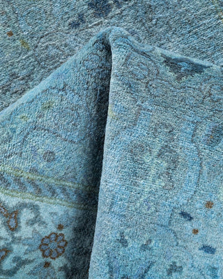 Fine Vibrance, One-of-a-Kind Hand-Knotted Runner Rug - Blue, 2' 7" x 14' 10" - Solo Rugs