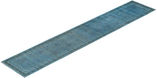 Fine Vibrance, One-of-a-Kind Hand-Knotted Runner Rug - Blue, 2' 7" x 14' 10" - Solo Rugs