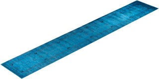 Fine Vibrance, One-of-a-Kind Hand-Knotted Runner Rug - Blue, 2' 7" x 17' 1" - Solo Rugs