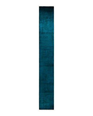 Fine Vibrance, One-of-a-Kind Hand-Knotted Runner Rug - Blue, 3' 0" x 22' 2" - Solo Rugs